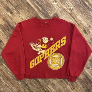 Vintage 1990s Minnesota Golden Gophers Croptop Sweatshirt
